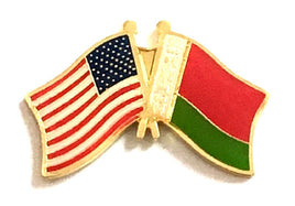 Belarus and USA Double Flag Pins