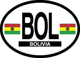 Bolivia Reflective Oval Decal