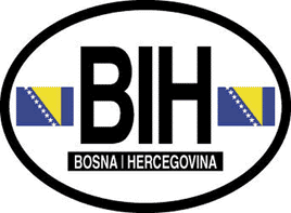 Bosnia and Herzegovina Reflective Oval Decal