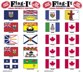 Canada Province Flag-It Stickers - 20 per pack