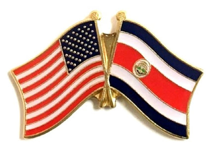 Costa Rica and American Friendship Flag Lapel Pin