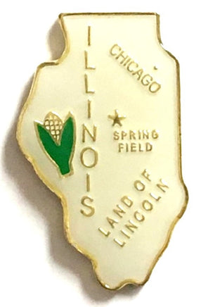 Illinois State Lapel Pin Map Shape