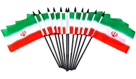 Iran Polyester Miniature Flags 12 Pack