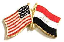 Iraq and USA double flag pin