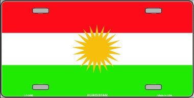 Kurdistan Flag License Plate