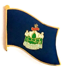 Maine State Flag Lapel Pin Single