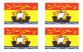 New Brunswick Flag Stickers - 50 per Sheet