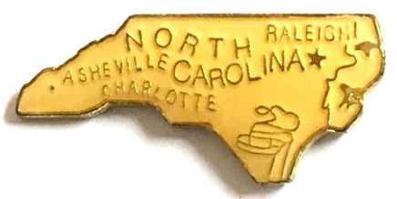 North Carolina State Lapel Pin Map Shape