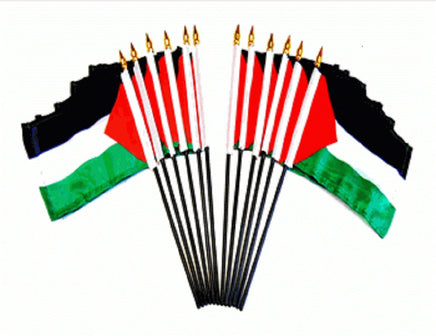 Palestine Polyester Miniature Flags 12 Pack