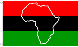 Pan African With Map Polyester Flag