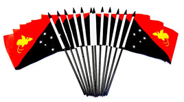 Papua New Guinea Polyester Miniature Flags 12 Pack