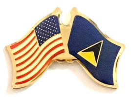 Saint Lucia Friendship Flag Lapel Pins