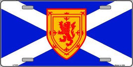 Scotland Saint Andrews Cross Flag with Rampant Lion Crest License Plate