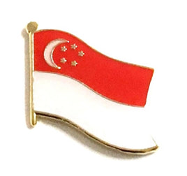 Singapore Flag Lapel Pins Single