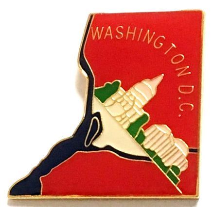 Washington DC Lapel Pin Map Shape