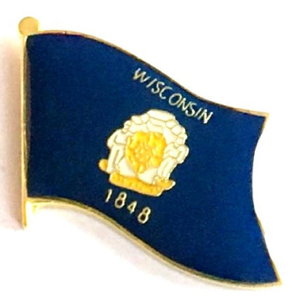 Wisconsin State Flag Lapel Pin Single